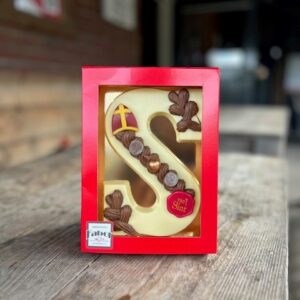 Chocoladeletter ‘Deluxe’ – wit